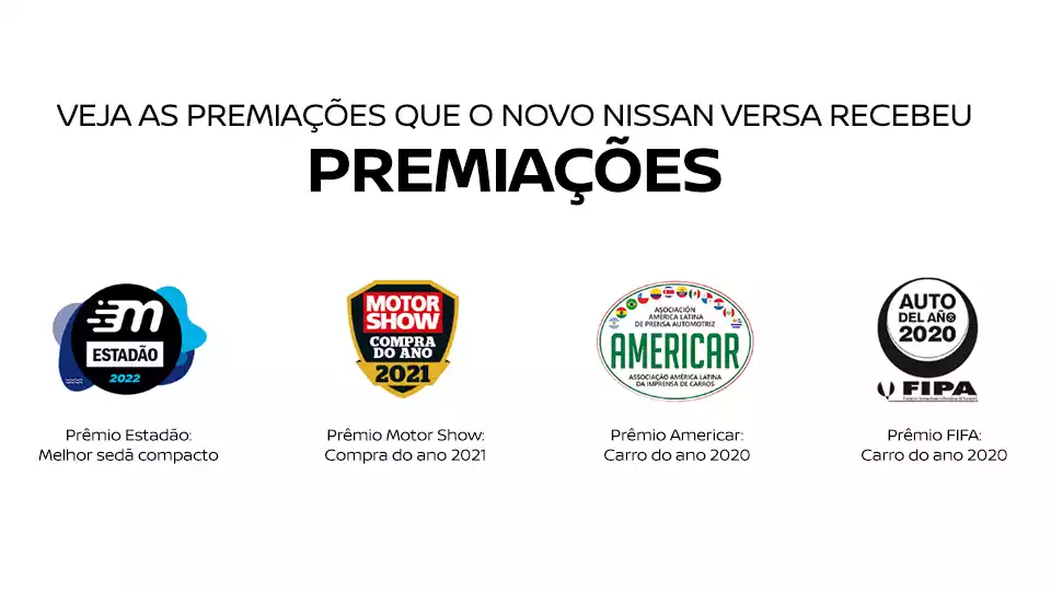 O Novo Nissan Versa recebeu 4 premiações. 